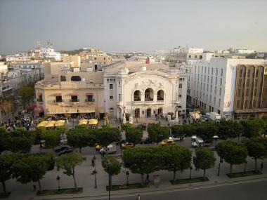 Pohled na divadlo Théatre Municipal ve městě Tunis Tunis - divadlo Théatre Municipal