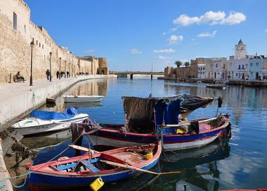Bizerta, Tunisko - přístav s loďkami